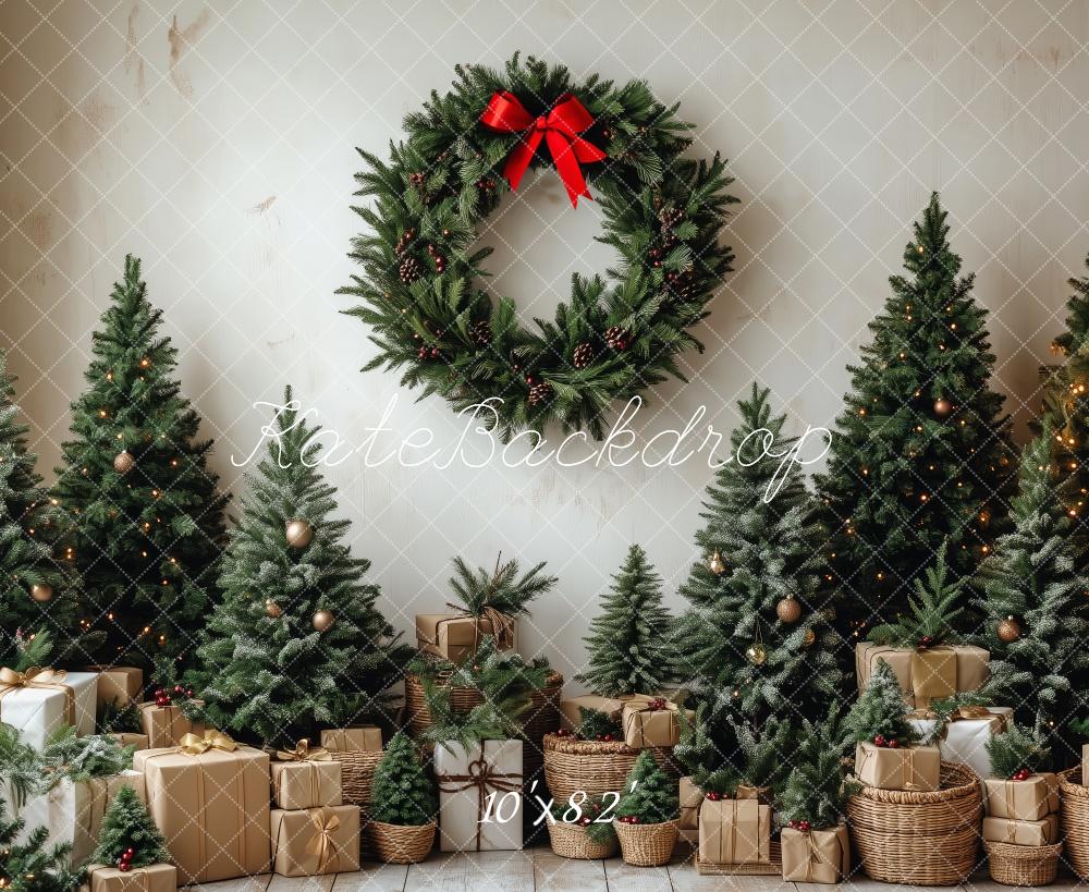 Lightning Deals Kate Christmas Trees Wreath Backdrop Designed by Patty Robert -UK