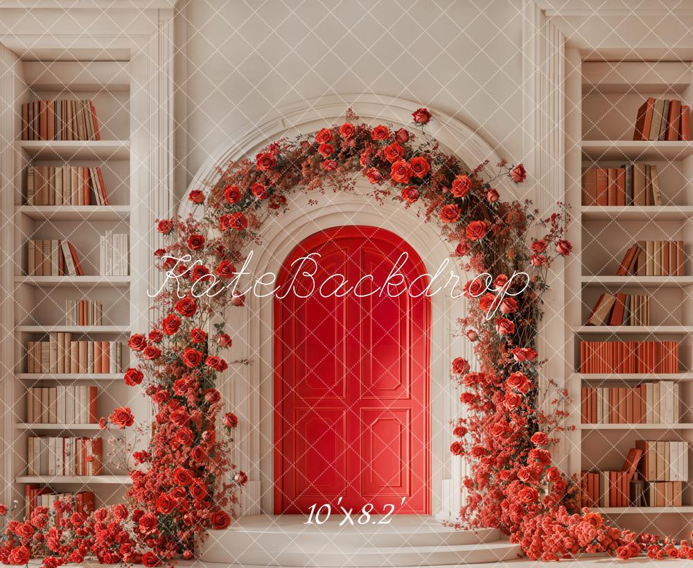 Kate Arch Rose Bookshelf Backdrop Designed by Chain Photography -UK