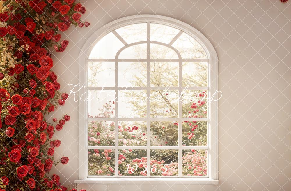 Kate Valentine's Day Window Roses Backdrop Designed by Emetselch -UK