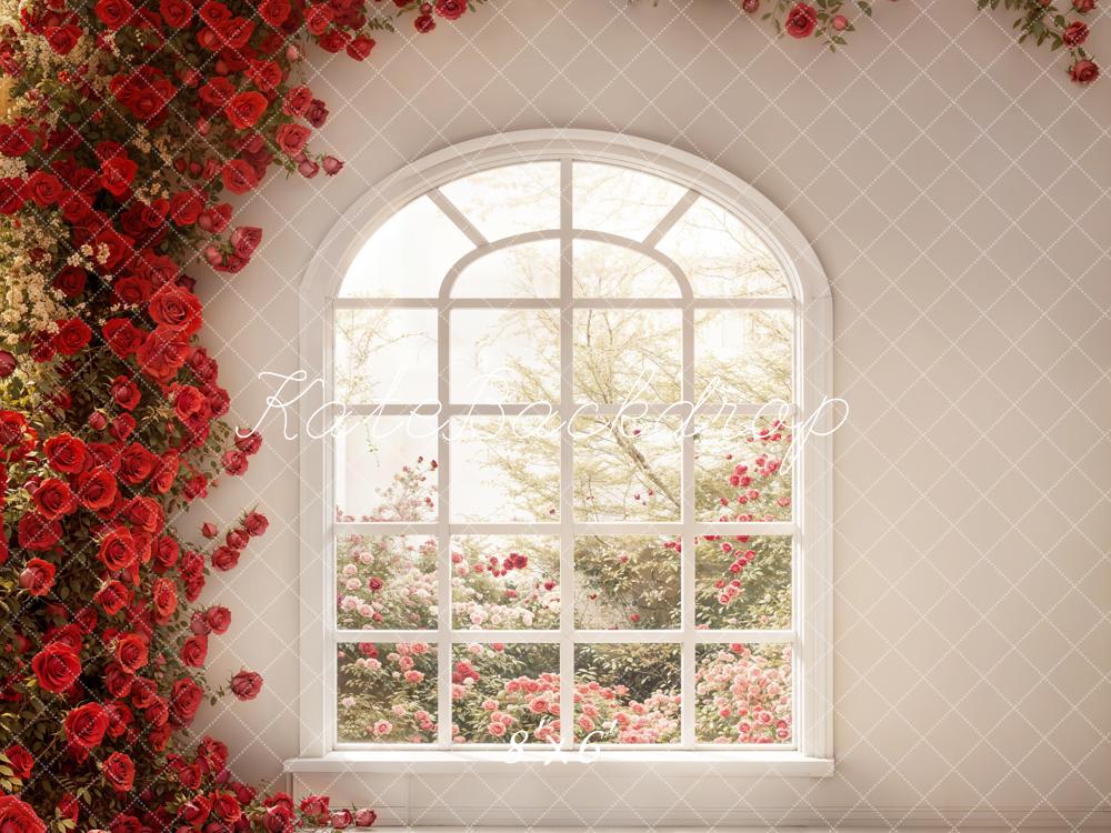 Kate Valentine's Day Window Roses Backdrop Designed by Emetselch -UK