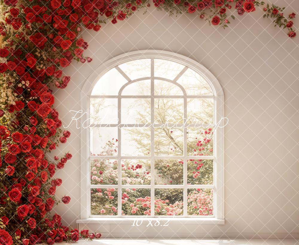 Kate Valentine's Day Window Roses Backdrop Designed by Emetselch -UK