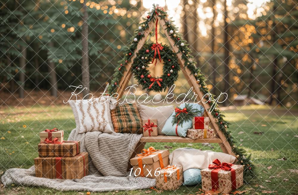 Kate Christmas Gifts Pillow Outdoor Backdrop Designed by Emetselch -UK