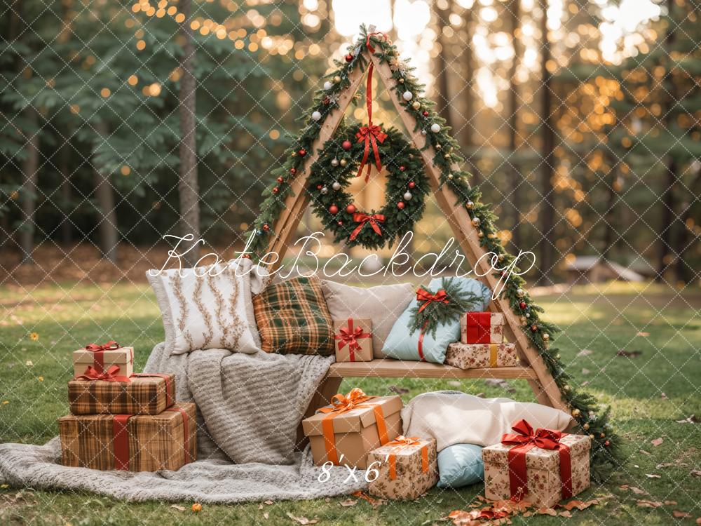 Kate Christmas Gifts Pillow Outdoor Backdrop Designed by Emetselch -UK