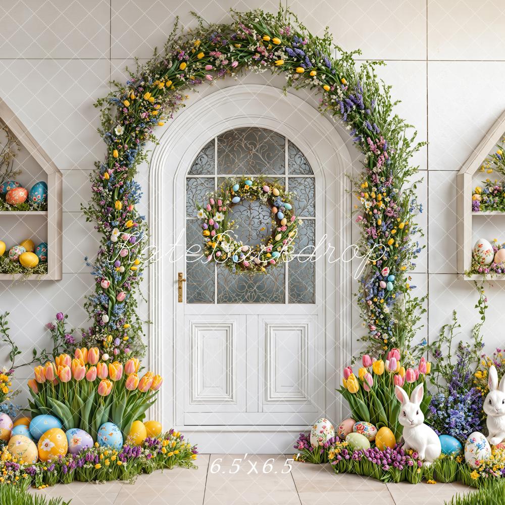 Kate Easter Bunny Floral Arch Backdrop Designed by Emetselch -UK