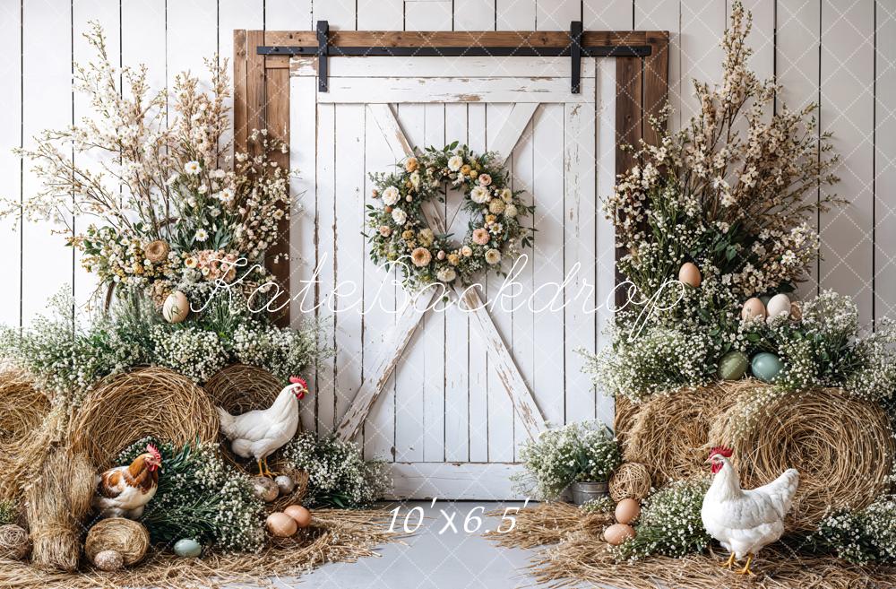 Kate Easter Farmhouse Spring Floral Backdrop Designed by Emetselch -UK