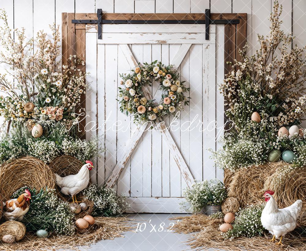 Kate Easter Farmhouse Spring Floral Backdrop Designed by Emetselch -UK