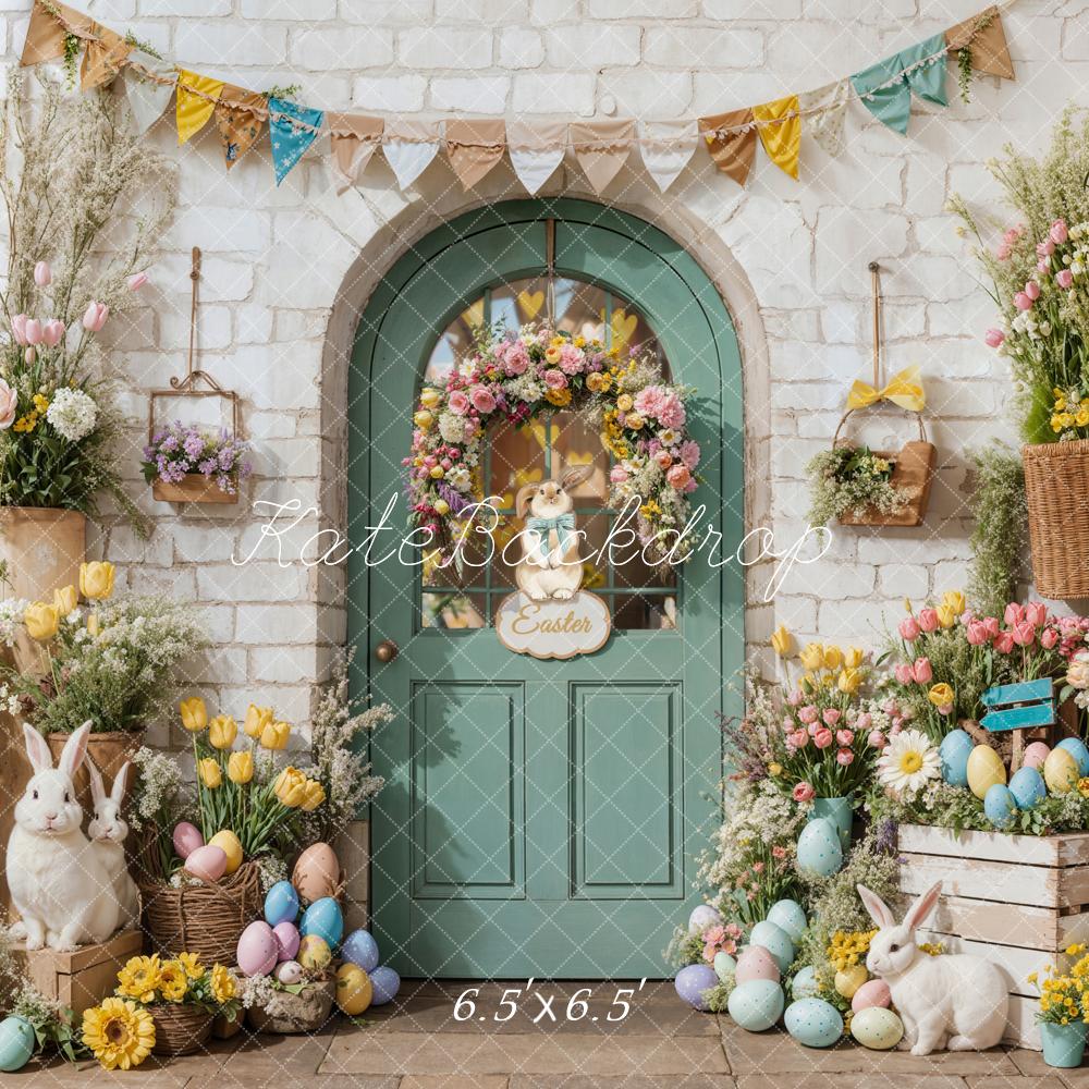 Kate Easter Bunny Floral Door Backdrop Designed by Emetselch -UK