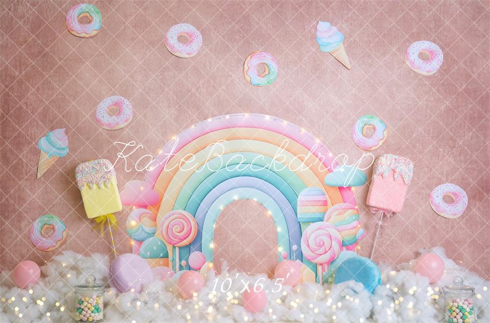 Lightning Deals Kate Candy Rainbow Donut Backdrop Designed by Megan Leigh Photography -UK