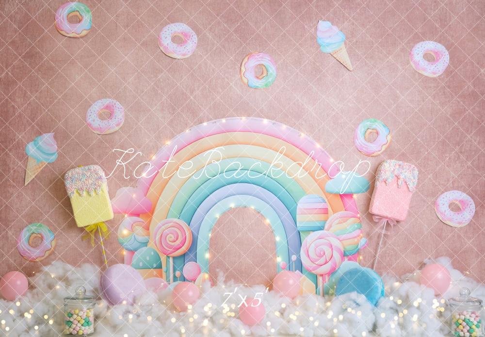 Lightning Deals Kate Candy Rainbow Donut Backdrop Designed by Megan Leigh Photography -UK
