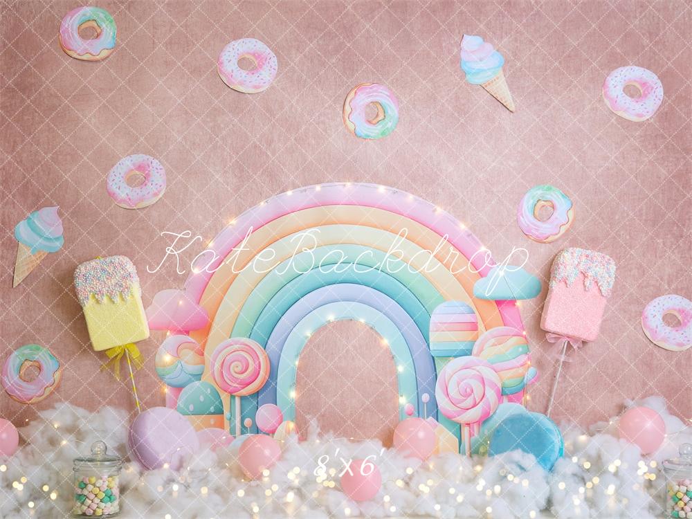 Lightning Deals Kate Candy Rainbow Donut Backdrop Designed by Megan Leigh Photography -UK