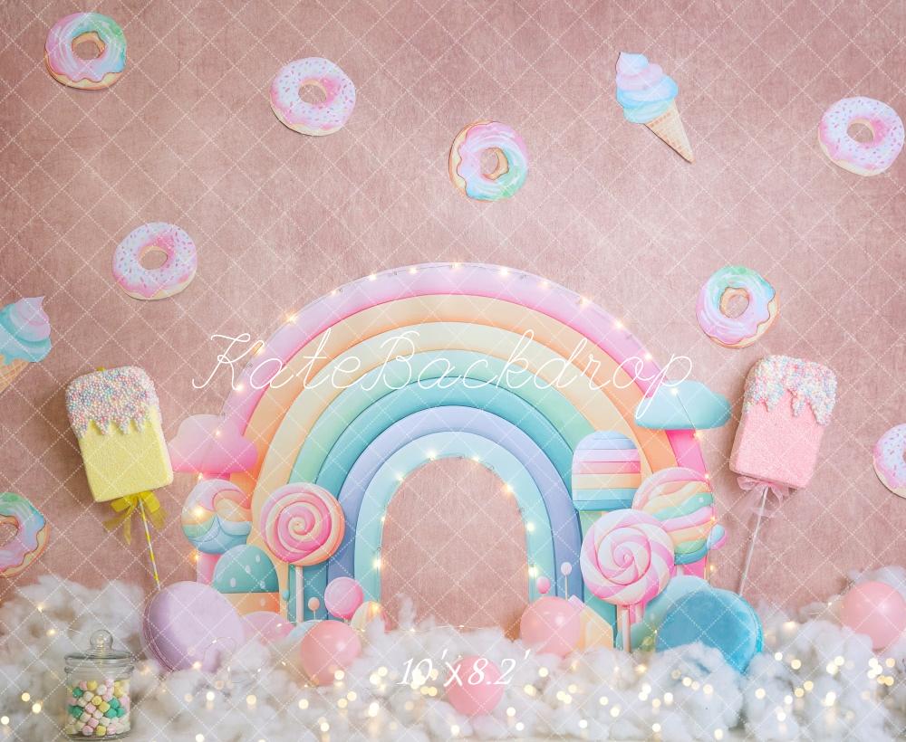 Lightning Deals Kate Candy Rainbow Donut Backdrop Designed by Megan Leigh Photography -UK