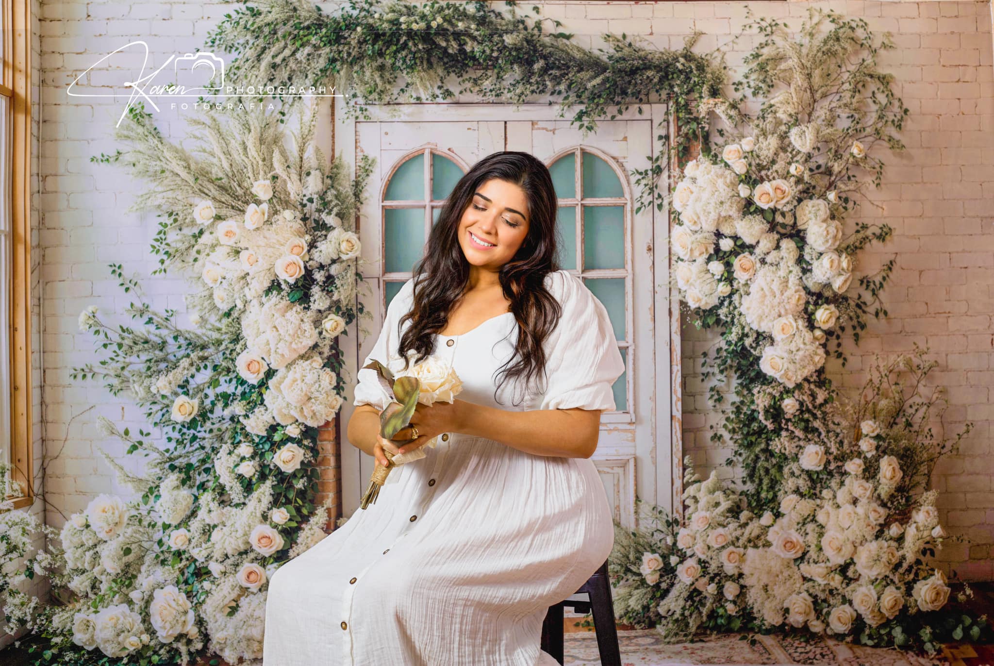 Kate Spring Wedding Floral Door Backdrop Designed by Emetselch -UK