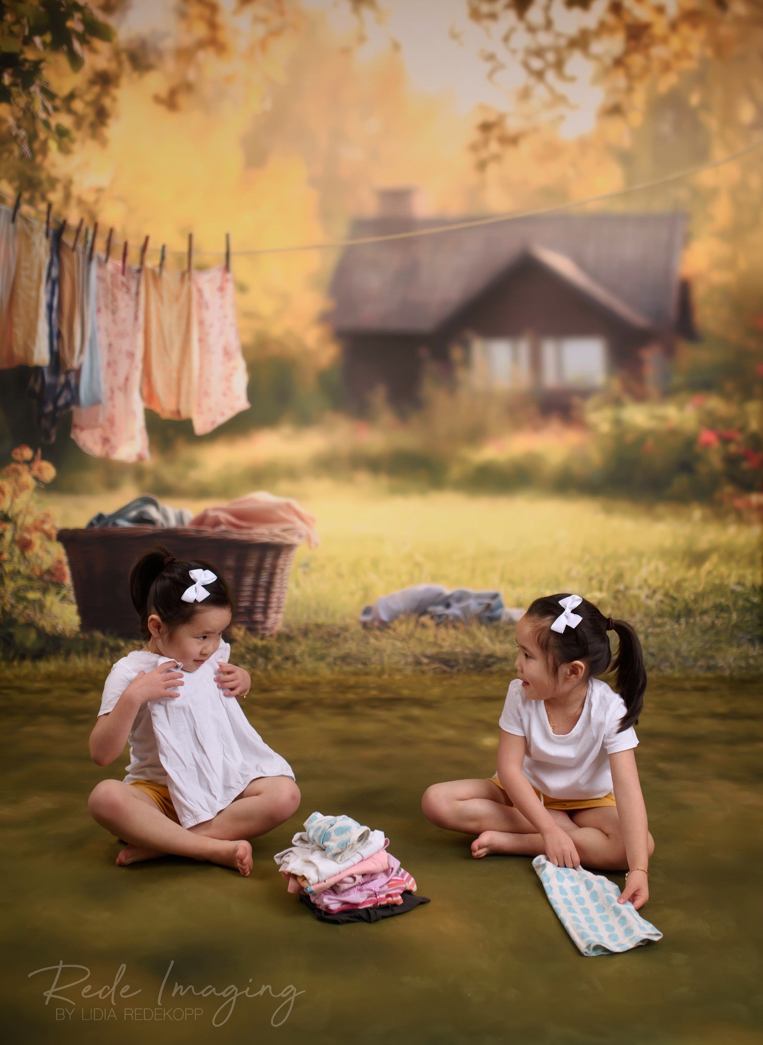 Kate Spring Laundry Day Clothes Cottage Backdrop Designed by Lidia Redekopp -UK