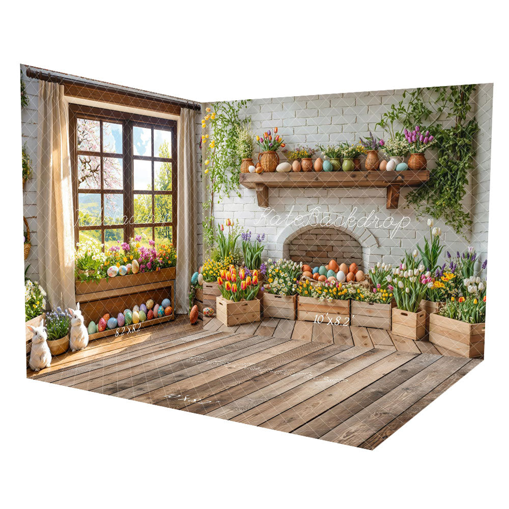 Kate Easter Floral Eggs Wooden Crates Room Set -UK