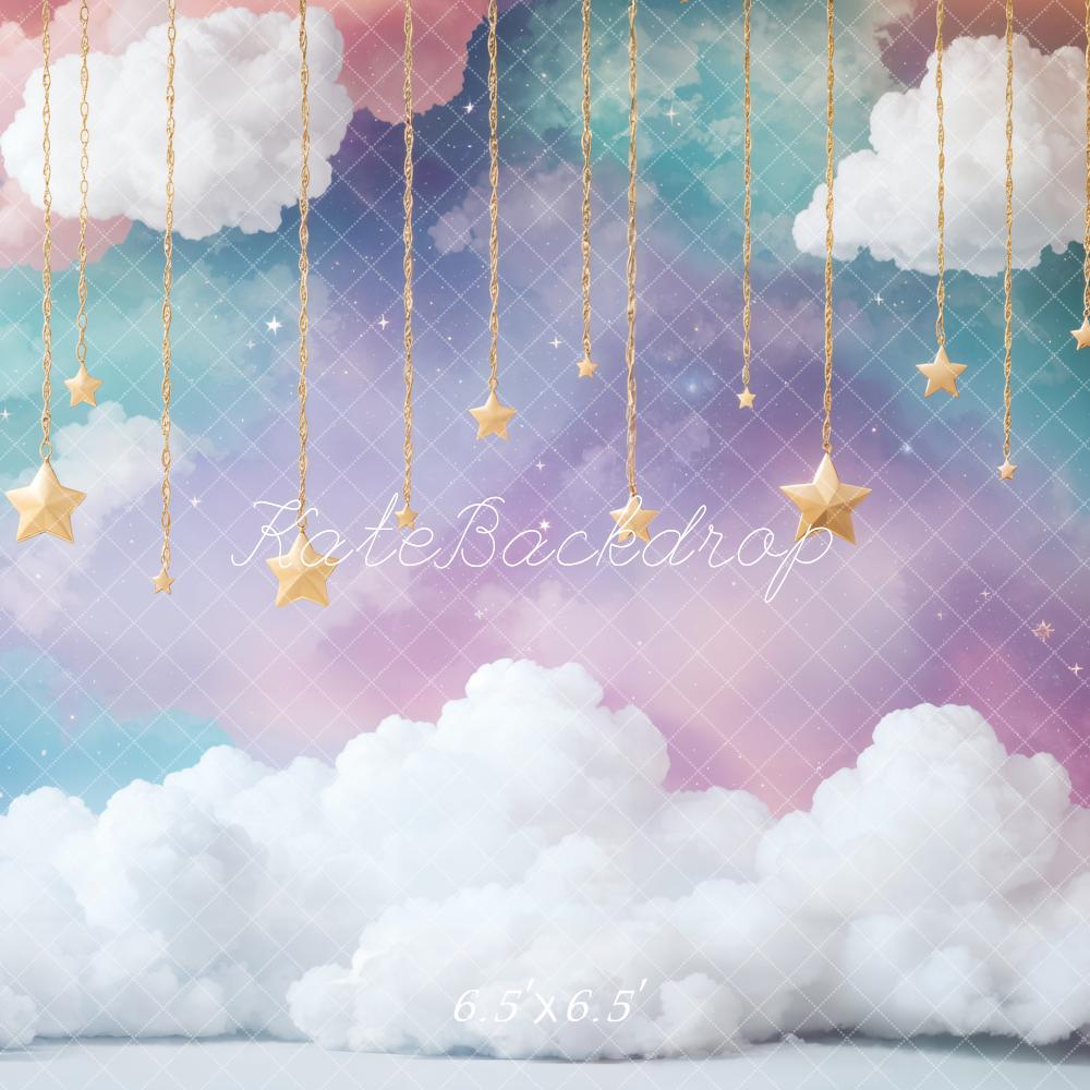 Lightning Deals Kate Cake Smash Dreamy Clouds Starry Sky Backdrop Designed by Emetselch -UK