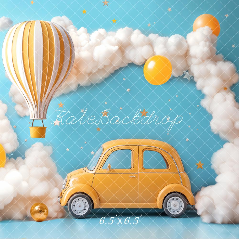 Lightning Deals Kate Cake Smash Hot Air Balloon Car Clouds Backdrop Designed by Emetselch -UK