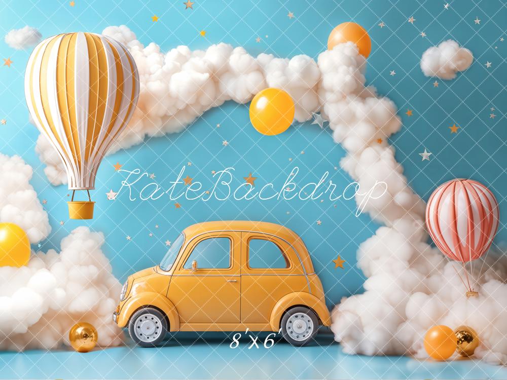 Lightning Deals Kate Cake Smash Hot Air Balloon Car Clouds Backdrop Designed by Emetselch -UK