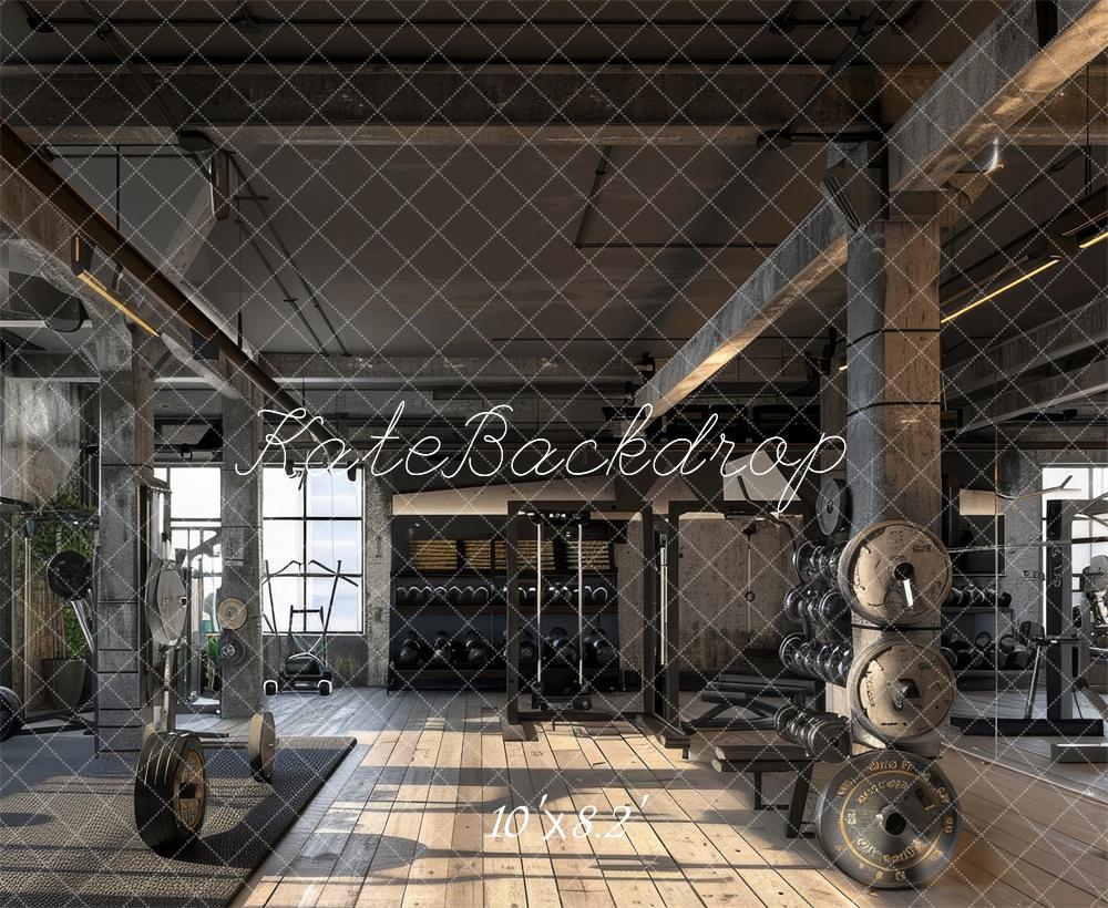 Kate Industrial Gym Fitness Backdrop Designed by Lidia Redekopp -UK