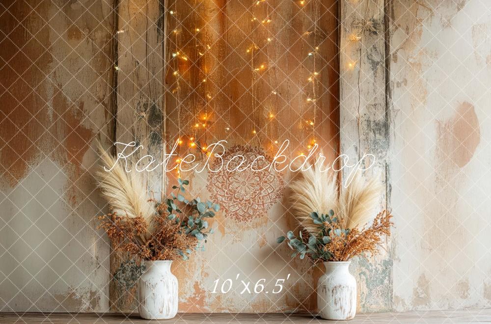 Kate Boho Rustic Floral Pattern Wall Backdrop Designed by Mini MakeBelieve -UK