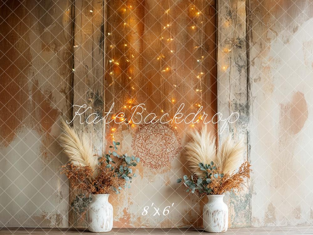 Kate Boho Rustic Floral Pattern Wall Backdrop Designed by Mini MakeBelieve -UK