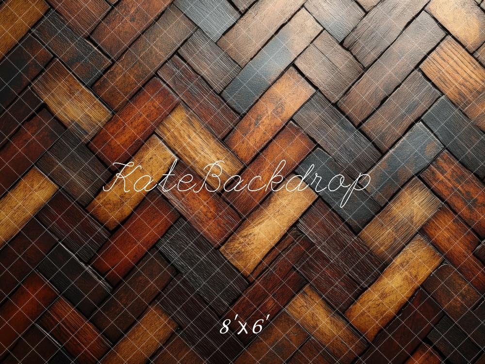 Kate Rustic Herringbone Wood Floor Backdrop Designed by Mini MakeBelieve -UK