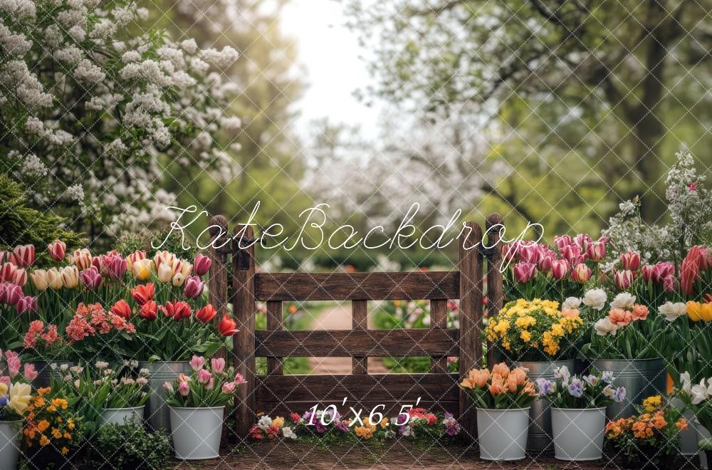 Kate Spring Tulips Garden Backdrop Designed by Mini MakeBelieve
