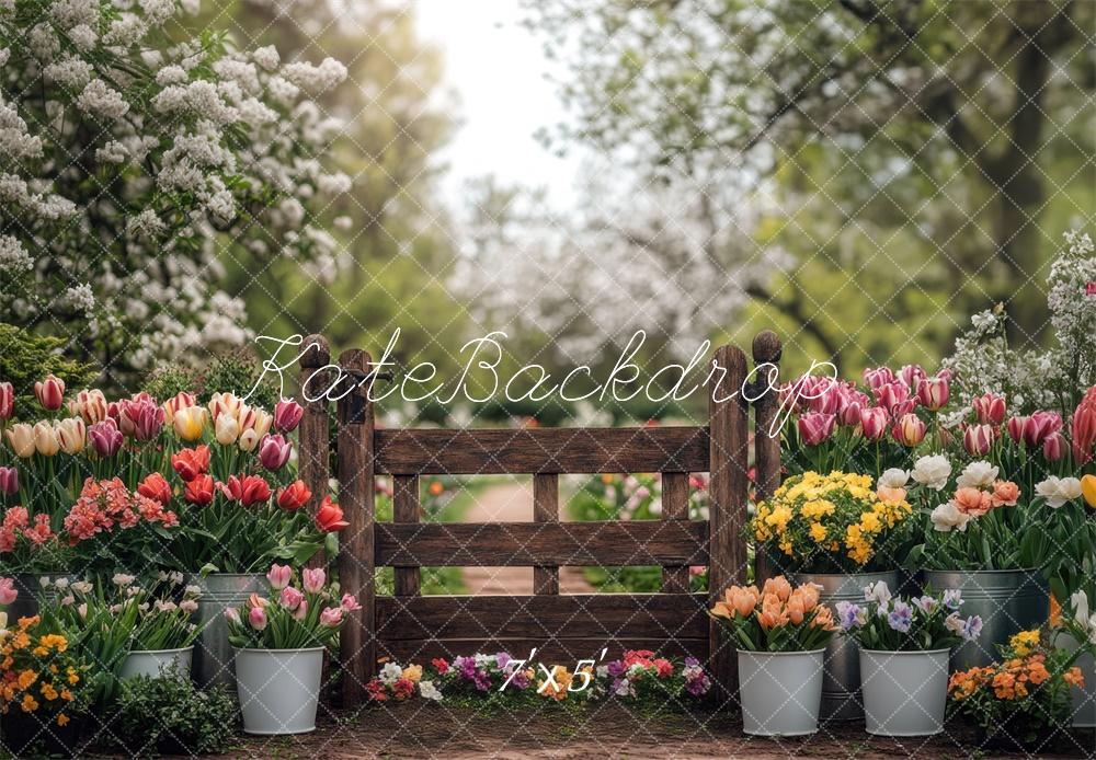 Kate Spring Tulips Garden Backdrop Designed by Mini MakeBelieve
