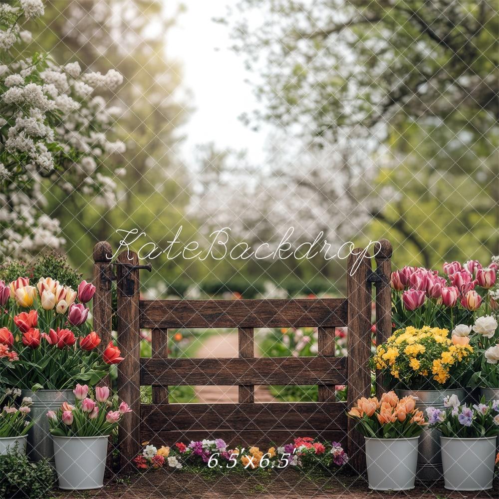 Kate Spring Tulips Garden Backdrop Designed by Mini MakeBelieve