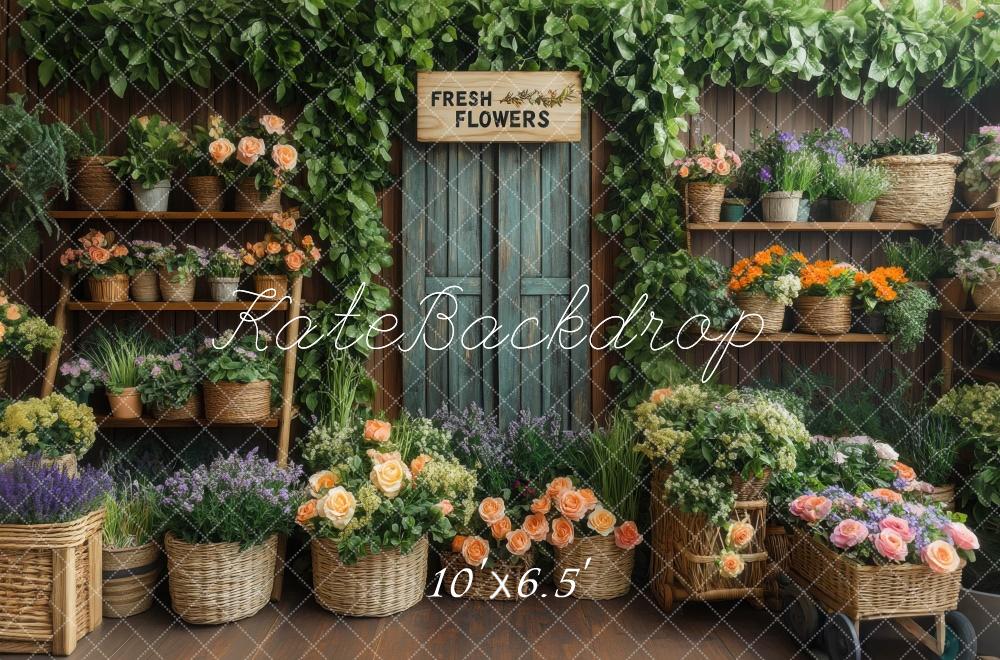 Kate Spring Flower Shop Rustic Backdrop Designed by Mini MakeBelieve -UK