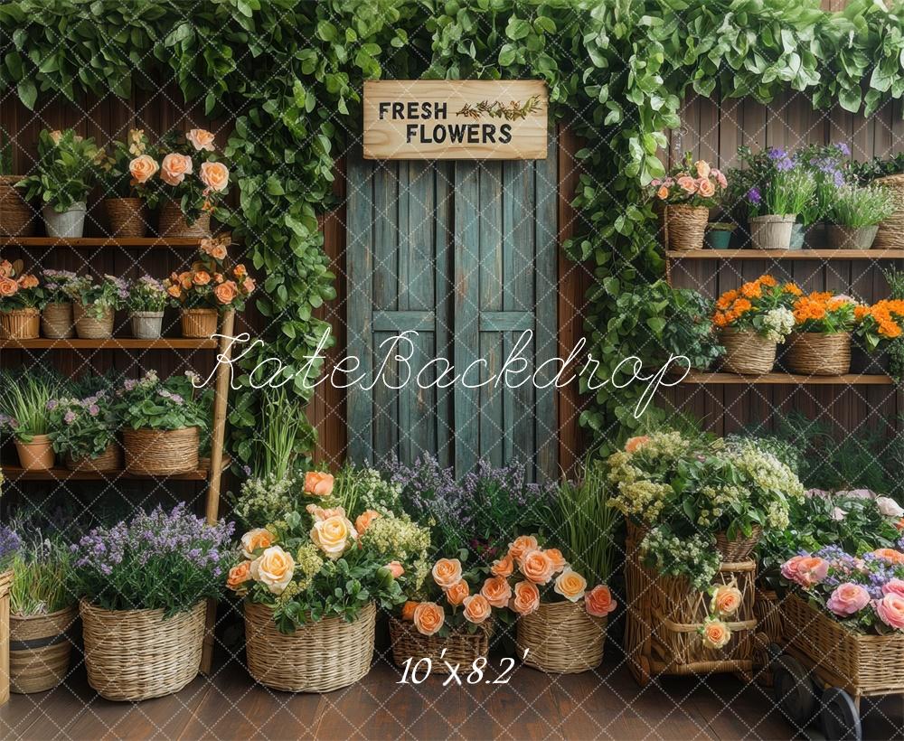 Kate Spring Flower Shop Rustic Backdrop Designed by Mini MakeBelieve -UK