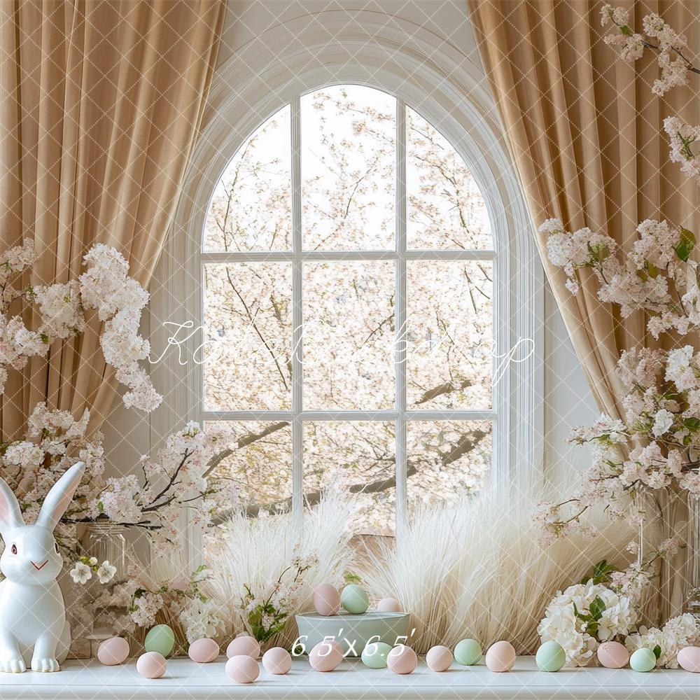 Kate Easter Bunny Floral Arched Window Backdrop Designed by Mini MakeBelieve -UK