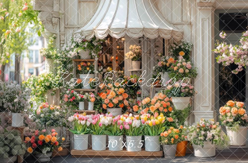 Kate Spring Flower Shop Floral Backdrop Designed by Mini MakeBelieve -UK