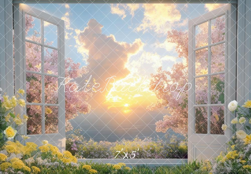 Kate Spring Cloud Sunset Open Window Backdrop Designed by Mini MakeBelieve -UK