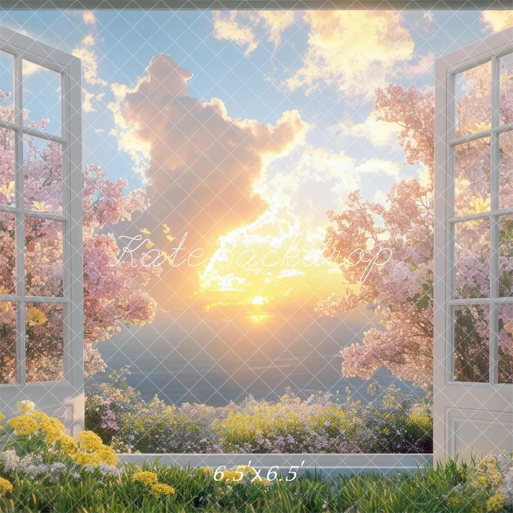 Kate Spring Cloud Sunset Open Window Backdrop Designed by Mini MakeBelieve -UK