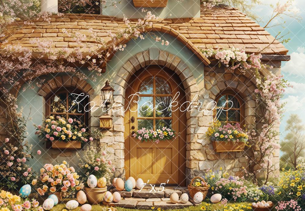Kate Easter Cottage Floral Eggs Backdrop Designed by Emetselch -UK