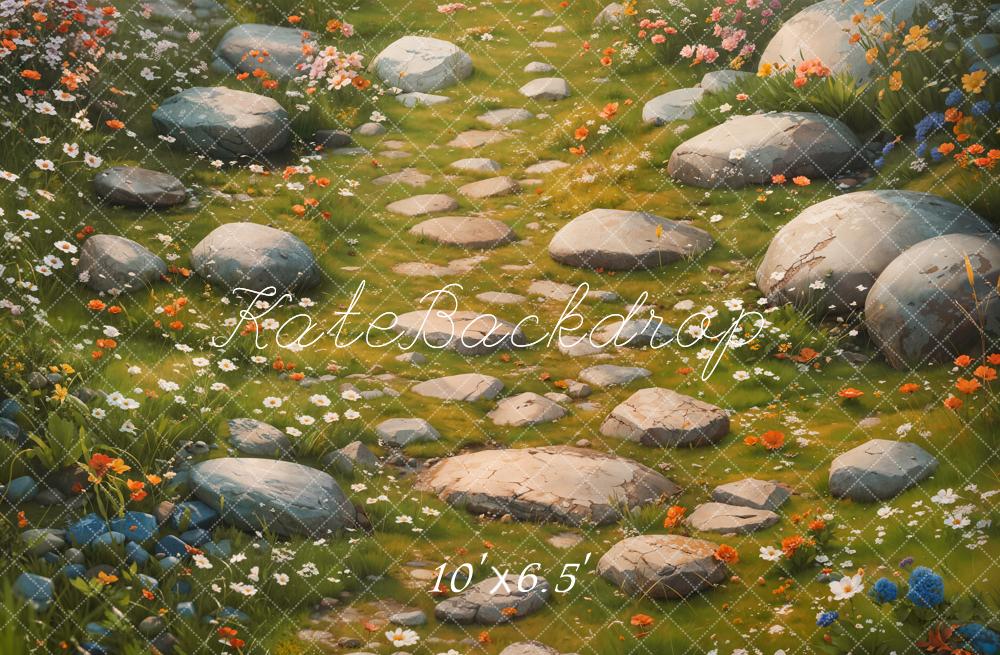 Kate Spring Floral Stone Pathway Floor Backdrop Designed by Kate Image -UK
