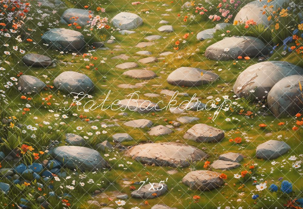 Kate Spring Floral Stone Pathway Floor Backdrop Designed by Kate Image -UK