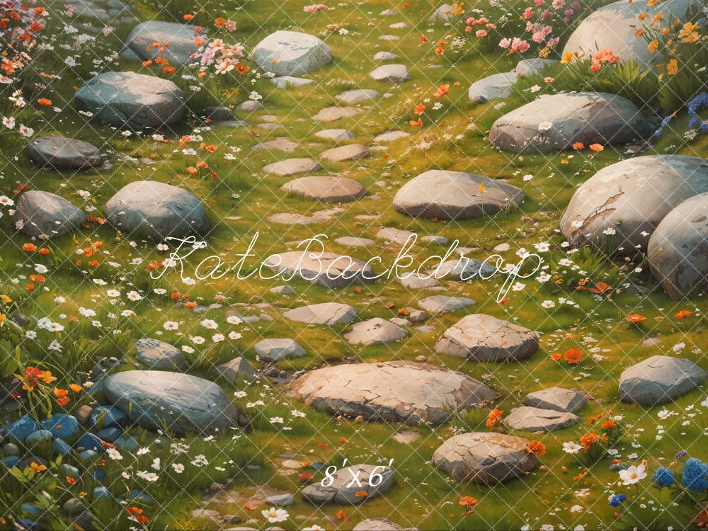 Kate Spring Floral Stone Pathway Floor Backdrop Designed by Kate Image -UK