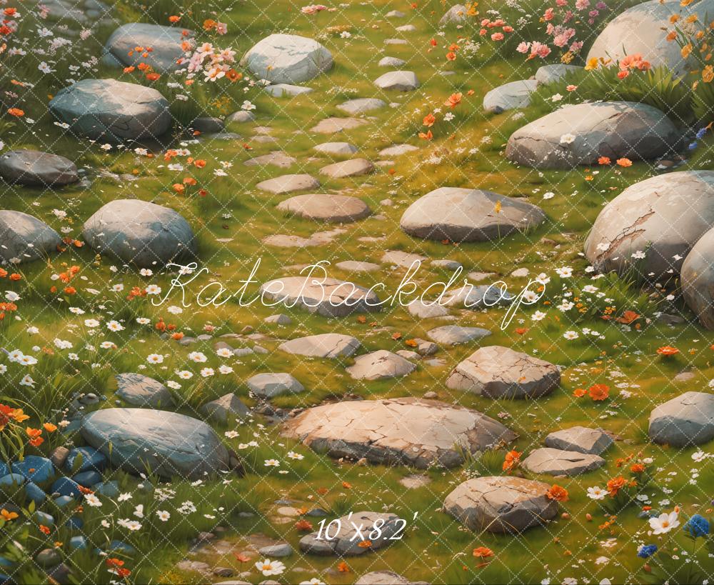 Kate Spring Floral Stone Pathway Floor Backdrop Designed by Kate Image -UK