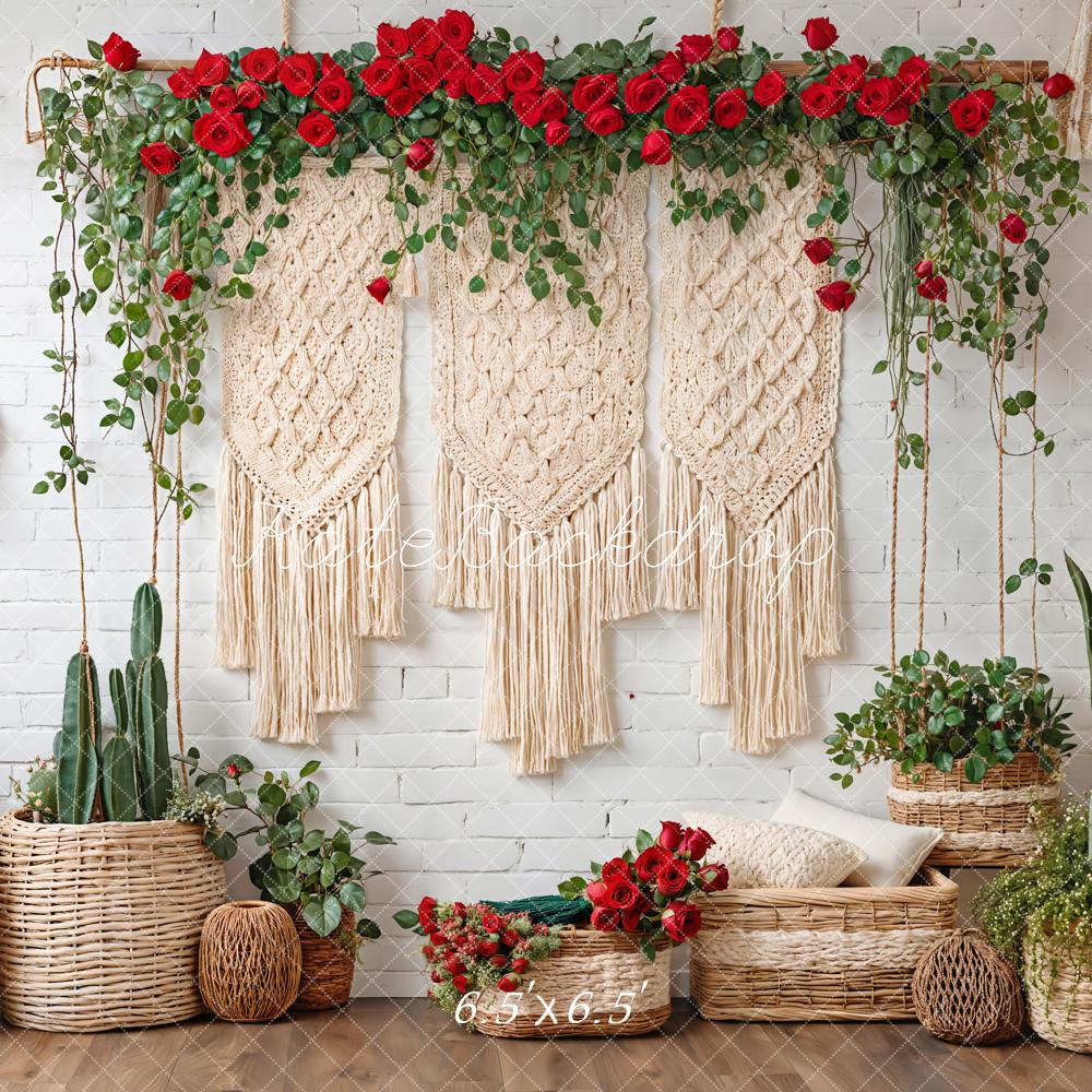 Kate Valentine Boho Floral Macrame Cactus Backdrop Designed by Emetselch -UK
