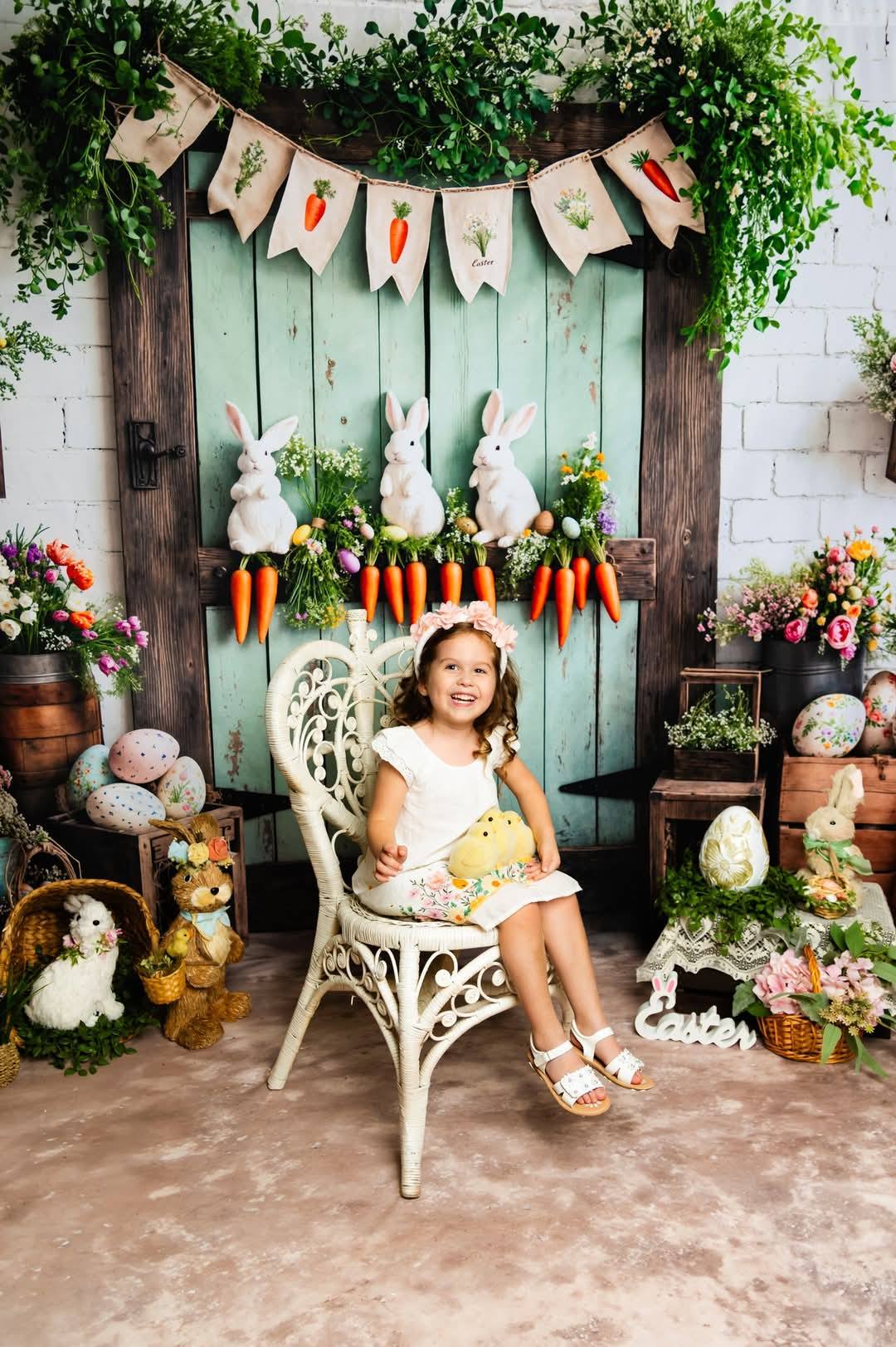 On Sale Kate Easter Bunny Carrots Door Wood Backdrop Designed by Emetselch -UK