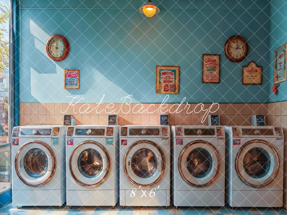 Kate Retro Laundry Room Sunlight Backdrop Designed by Emetselch -UK