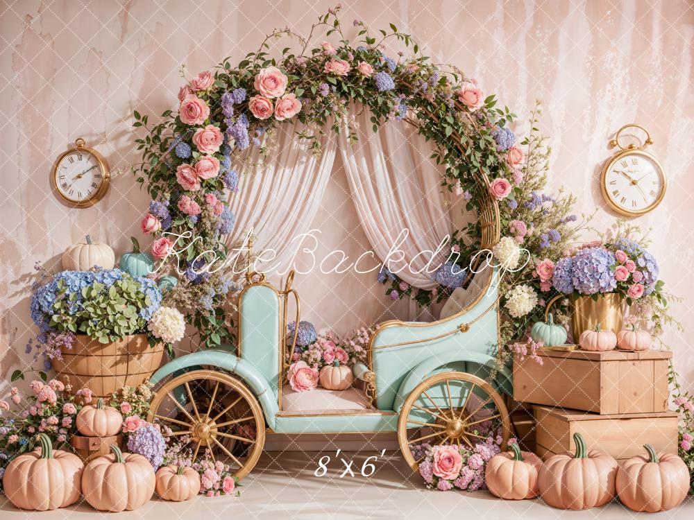 Kate Spring Floral Arch Carriage Backdrop Designed by Emetselch -UK