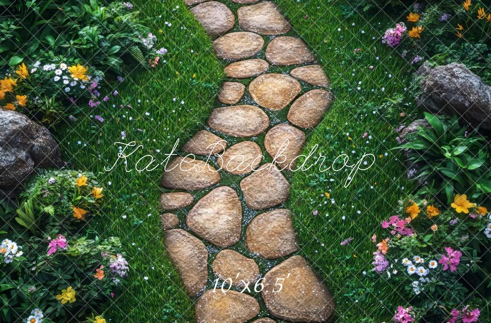 Kate Spring Stone Pathway Garden Floor Backdrop Designed by Mini MakeBelieve -UK