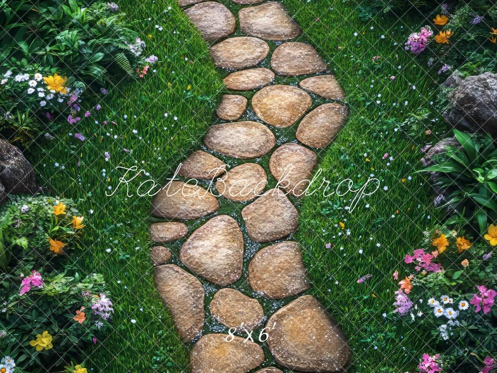 Kate Spring Stone Pathway Garden Floor Backdrop Designed by Mini MakeBelieve -UK