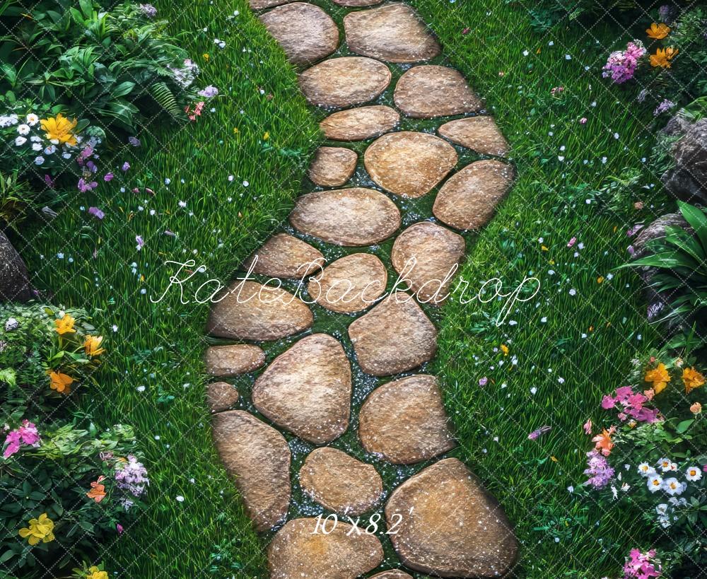 Kate Spring Stone Pathway Garden Floor Backdrop Designed by Mini MakeBelieve -UK