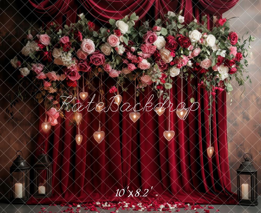 Kate Valentine Floral Wedding Roses Curtain Backdrop Designed by Patty Robert -UK