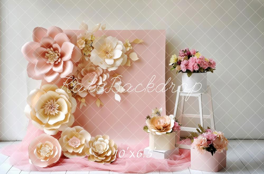 Kate Spring Floral Pink Arch Backdrop Designed by Patty Robert -UK