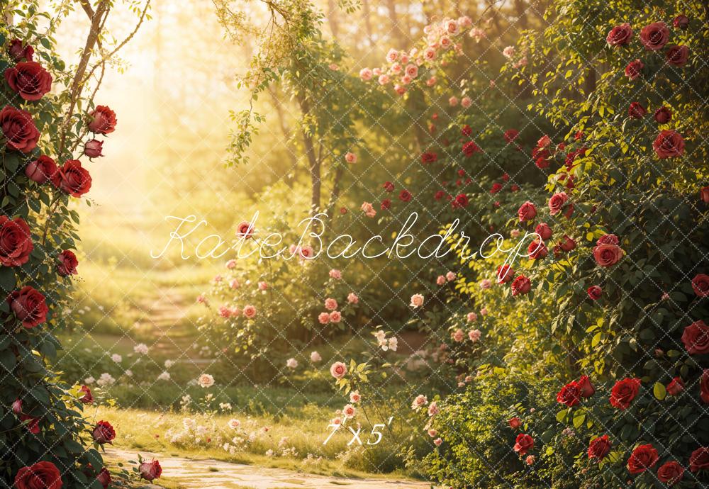 Kate Spring Garden Rose Sunlight Backdrop Designed by Emetselch -UK