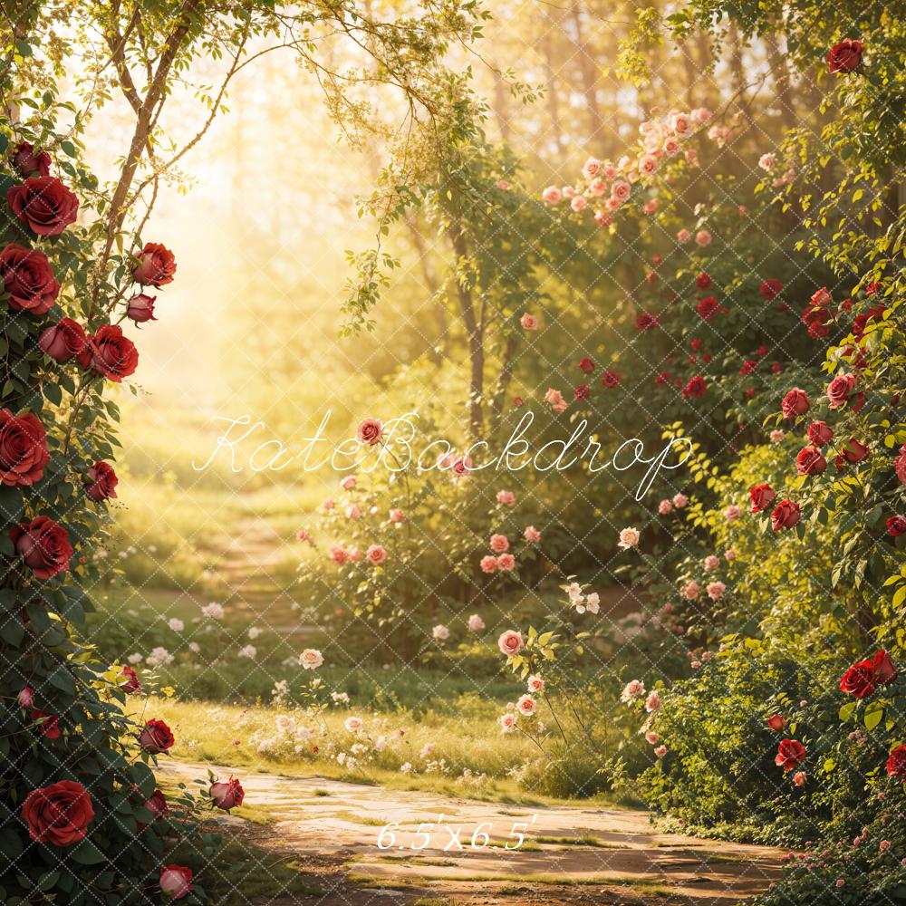 Kate Spring Garden Rose Sunlight Backdrop Designed by Emetselch -UK